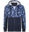 Panelled Zip Hoody Navy